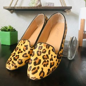 J Crew Calf Hair Leopard Print Flats